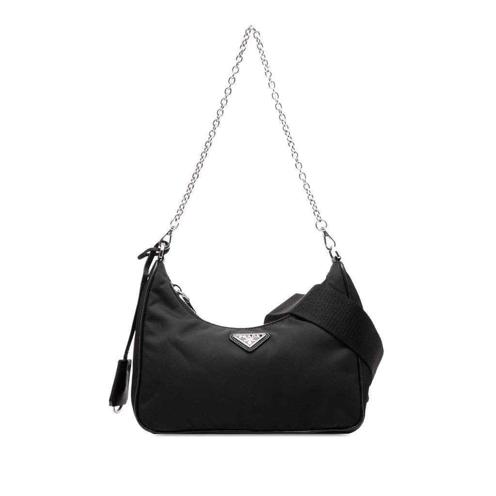 Prada Saffiano Trimmed Re Nylon Re Edition 2005 Satchel Black Very good - Front View