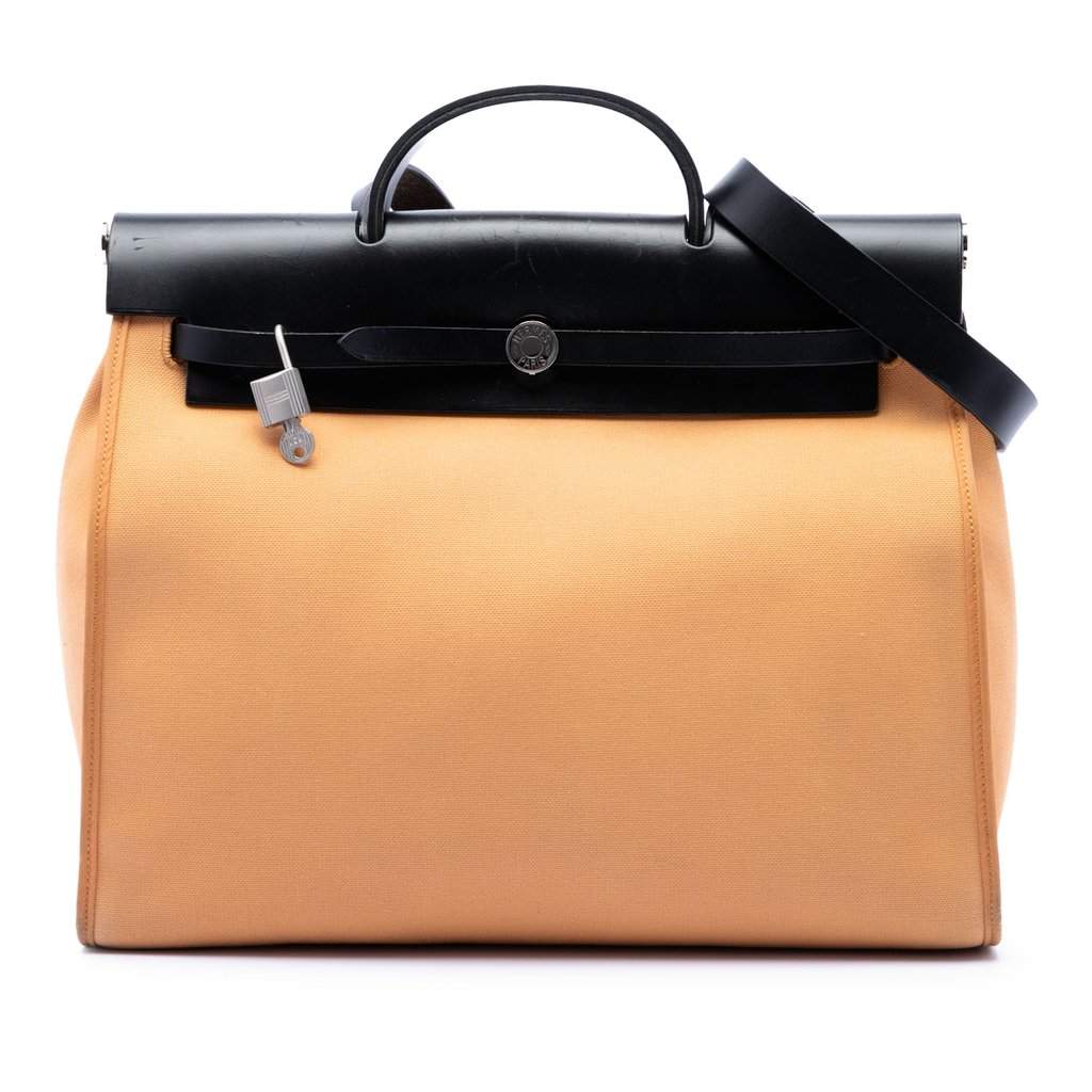 Hermès Toile Herbag Zip 39 Orange Very good condition - Front View