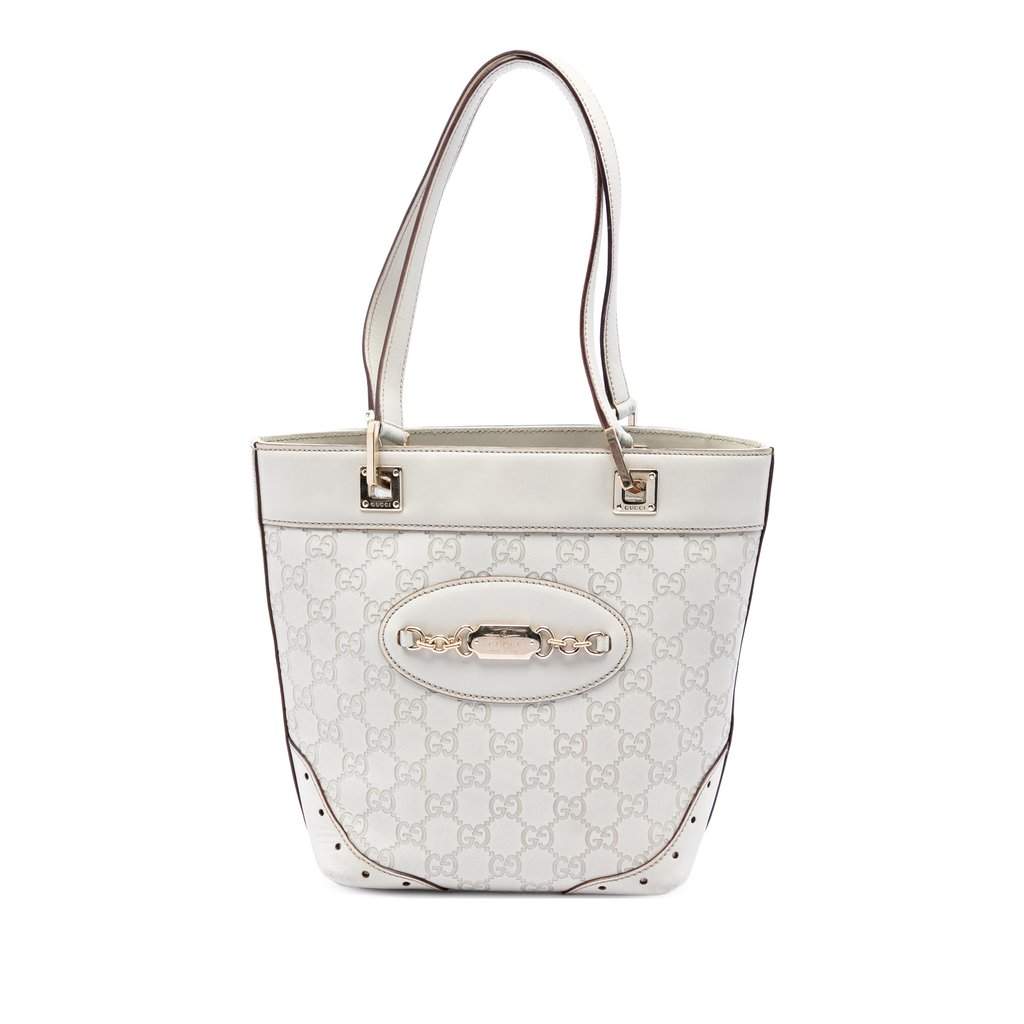 Gucci Mini Guccissima Punch Tote White Leather Very good condition - Front View