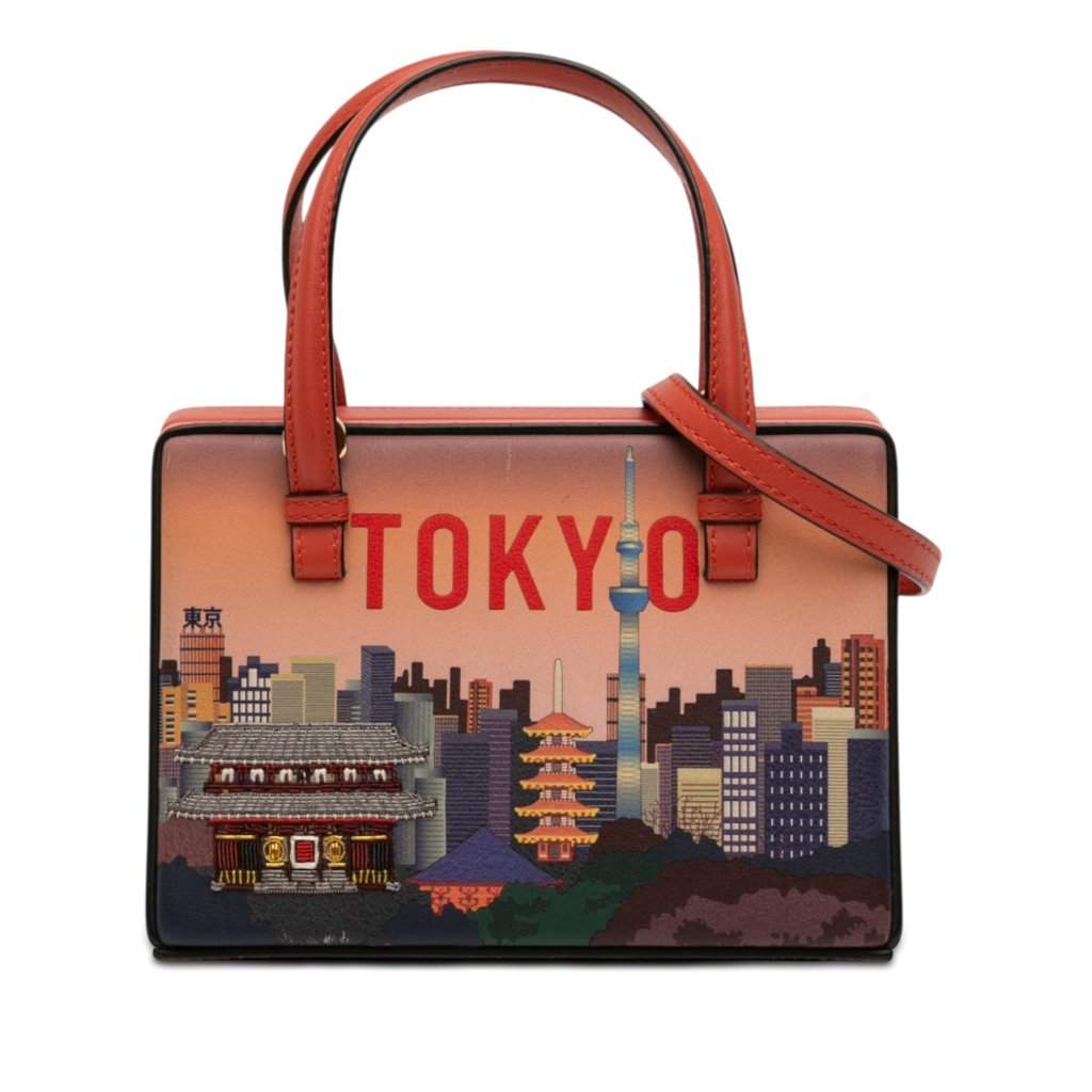 Loewe Small Leather Tokyo Postal Top Handle Bag Orange Leather Very good condition - Front View