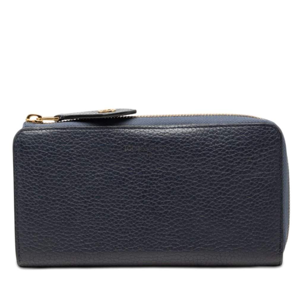 Louis Vuitton Taurillon Portefeuille Comet Long Wallet Blue Leather Very good - Front View