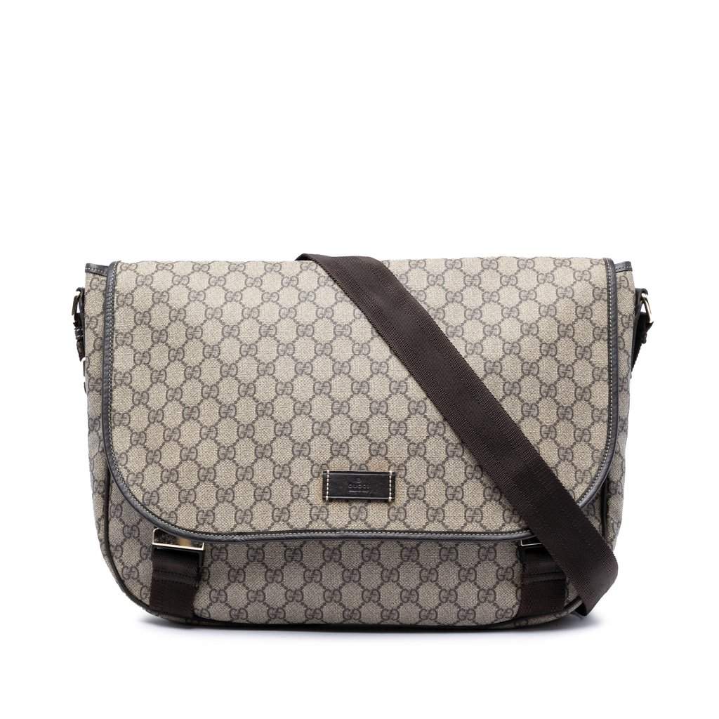 Gucci GG Supreme Messenger Bag Beige Very good condition - Front View