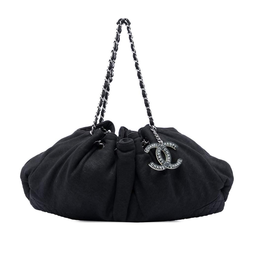 Chanel Jersey Melrose Cabas Black Very good - Front View