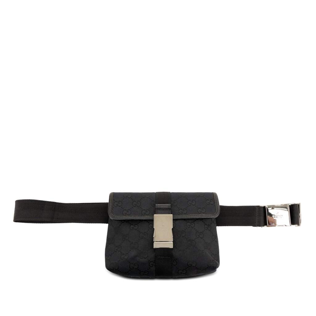 Gucci GG Canvas Belt Bag Black Very good condition - Front View