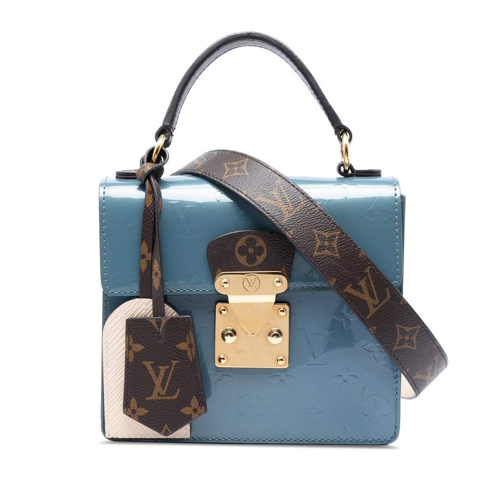 Louis Vuitton Monogram Vernis Spring Street Blue Leather Very good condition - Front View