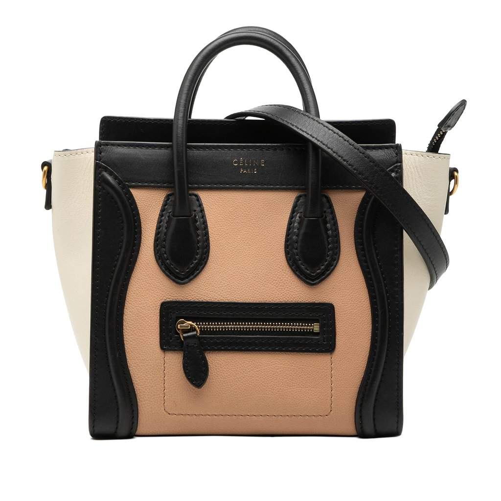 Celine Nano Tricolor Leather Luggage Tote Brown Leather Very good condition - Front View