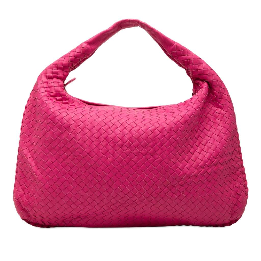 Bottega Veneta Medium Nappa Intrecciato Veneta Hobo Pink Leather Very good condition - Front View