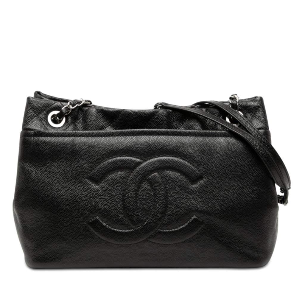 Chanel CC Caviar Timeless Soft Tote Black Leather Very good condition - Front View