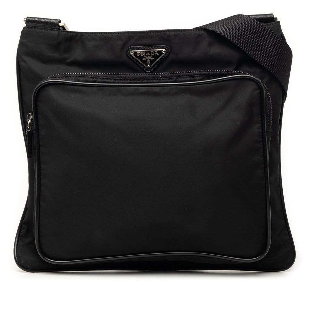 Prada Tessuto Zip Top Crossbody Black Very good condition - Front View