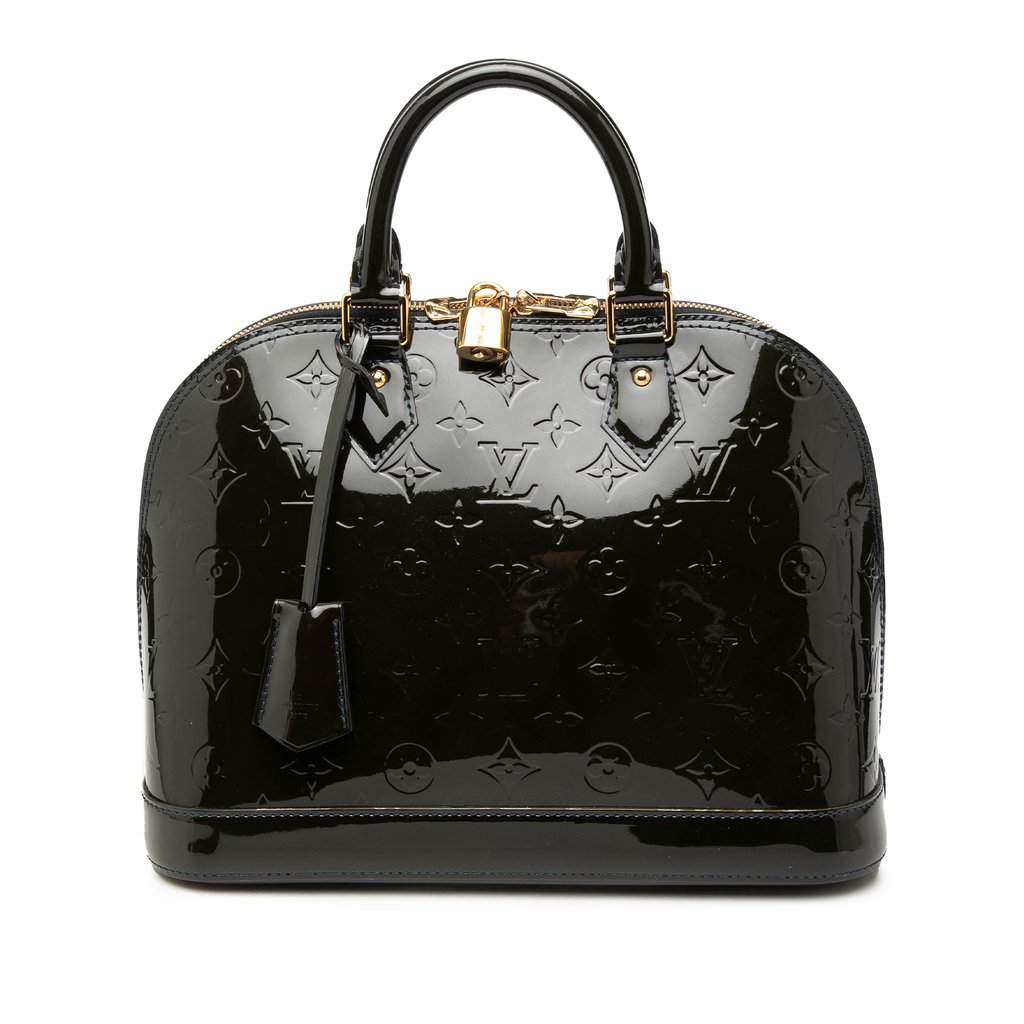 Louis Vuitton Monogram Vernis Alma PM Blue Leather Good - Front View
