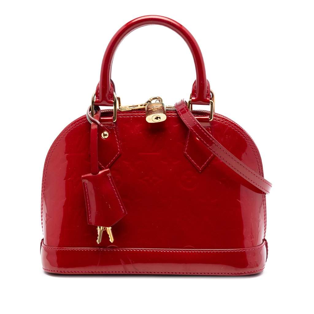 Louis Vuitton Monogram Vernis Alma BB Red Leather Very good condition - Front View