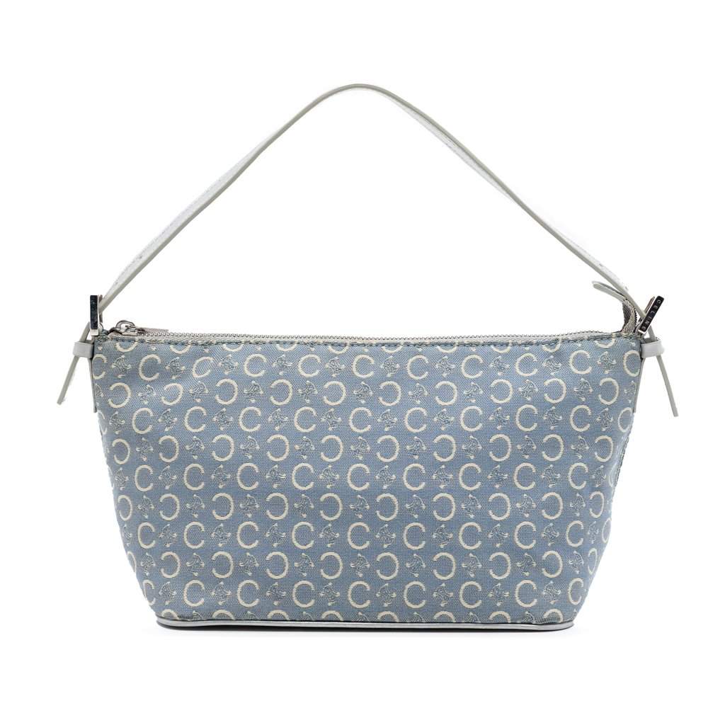 Celine C Macadam Canvas Handbag Blue Very good condition - Front View