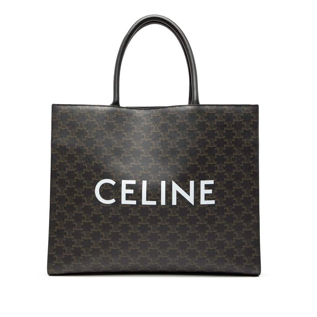 Celine Medium Triomphe Coated Canvas Cabas Horizontal Tote Brown Never worn, with tag - Front View