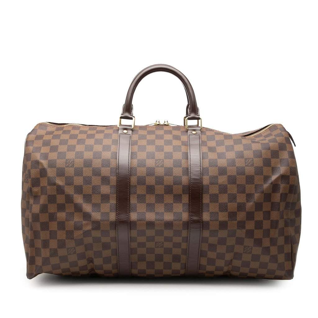 Louis Vuitton Damier Ebene Keepall 50 Brown Very good - Front View