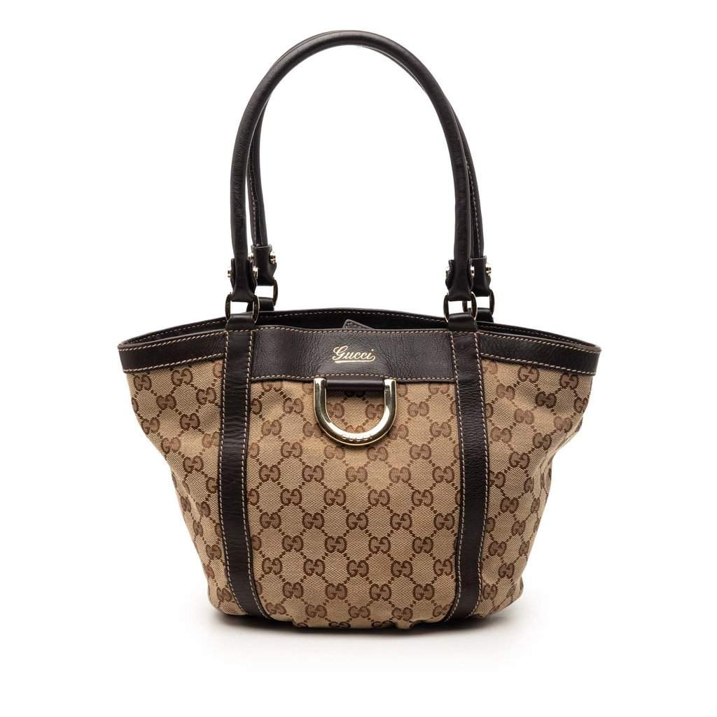 Gucci GG Canvas Abbey D Ring Handbag Beige Very good condition - Front View