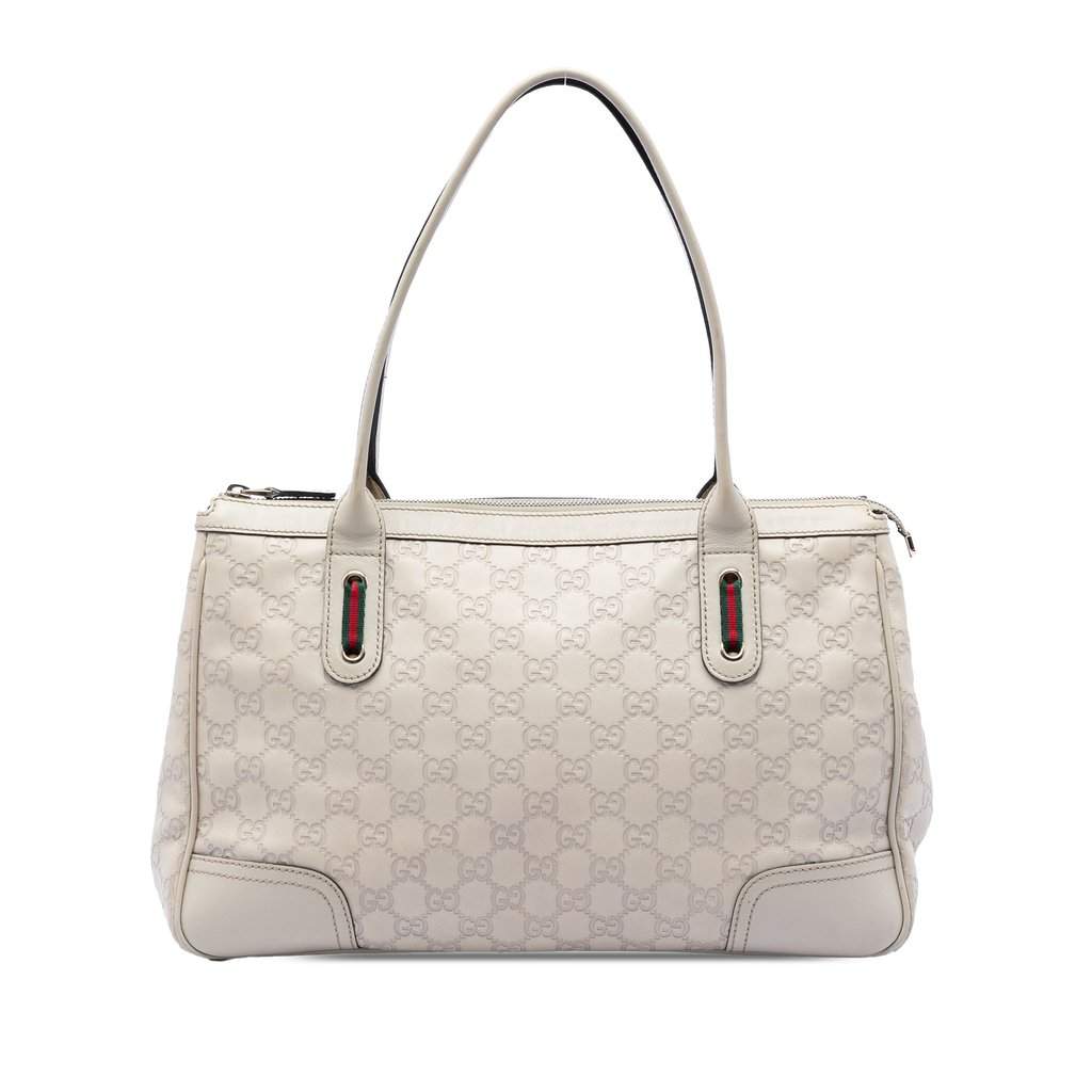 Gucci Guccissima Web Princy Tote Beige Leather Very good condition - Front View