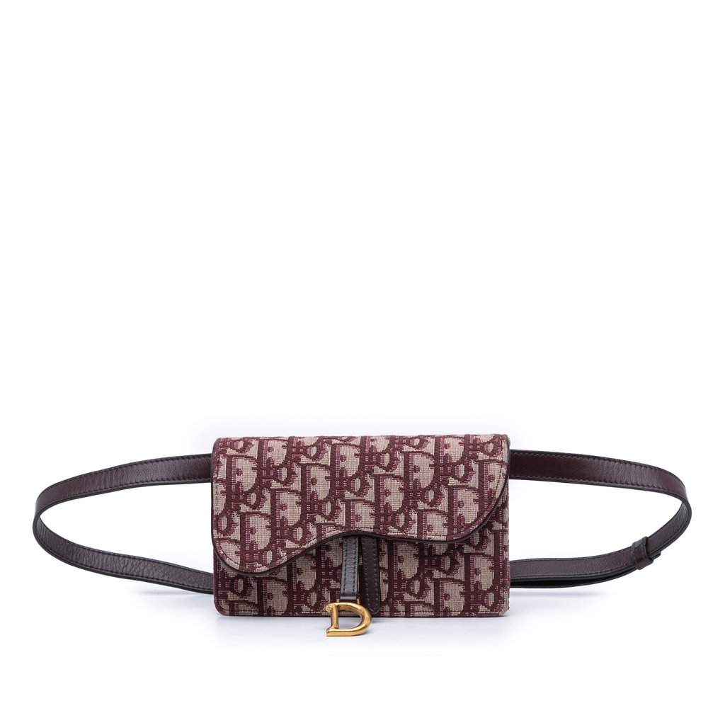 Dior Oblique Canvas Saddle Belt Bag Red Very good condition - Front View