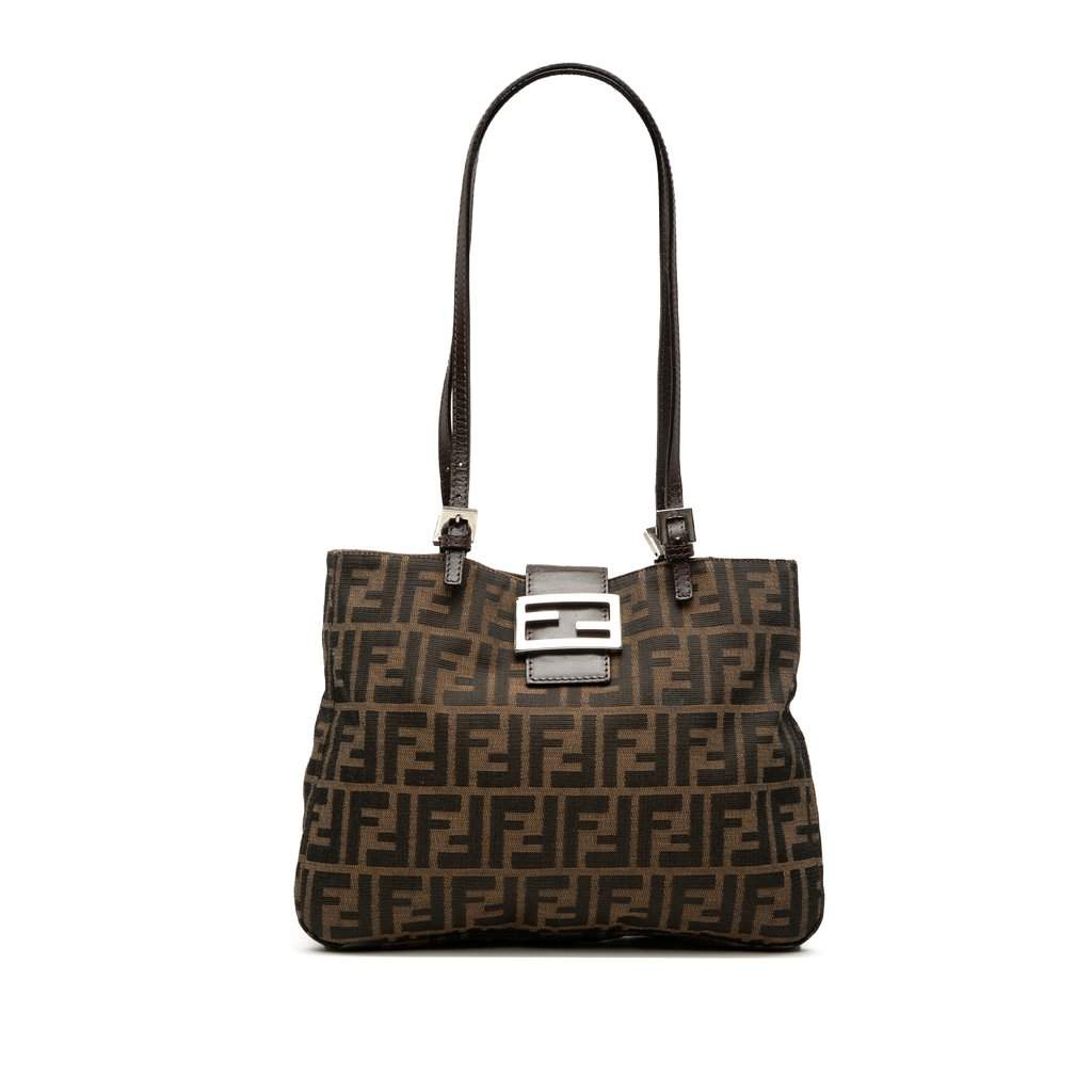 Fendi Zucca Canvas Shoulder Bag Brown Very good condition - Front View