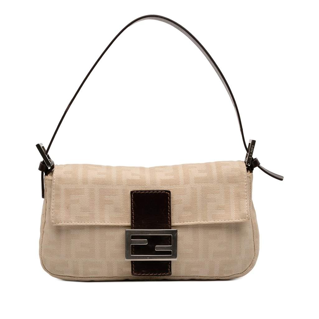 Fendi Zucca Canvas Baguette Beige Very good condition - Front View
