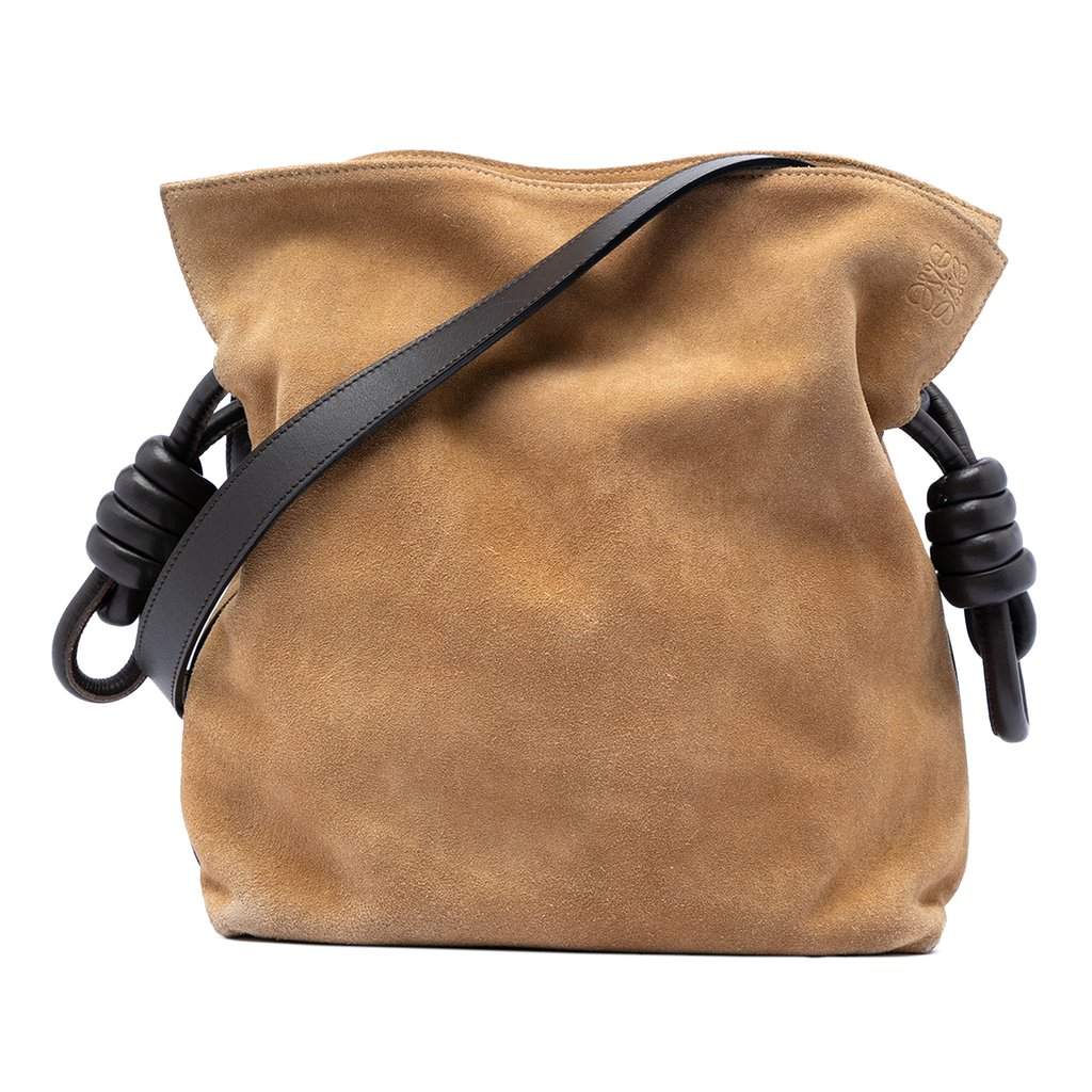 Loewe Suede Flamenco Knot Crossbody Beige Leather Very good condition - Front View