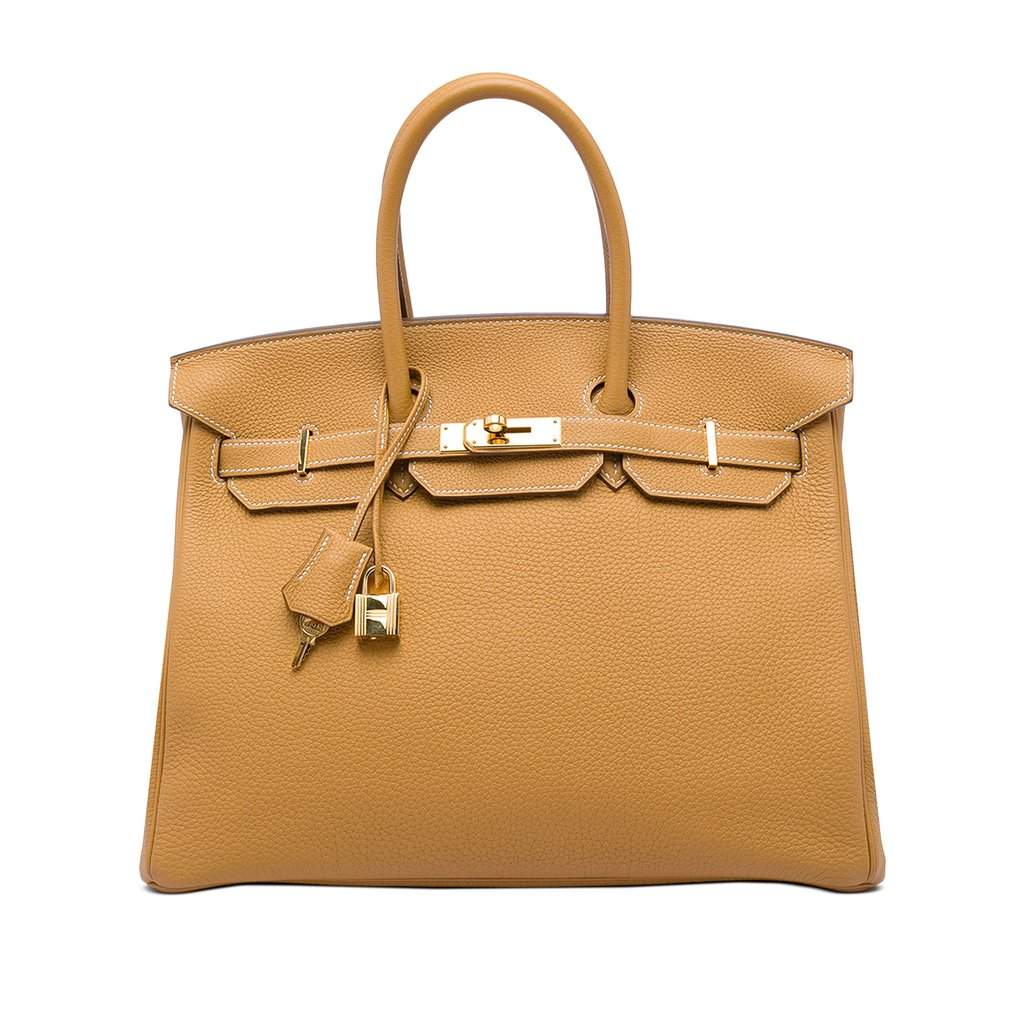 Hermès Togo Birkin Retourne 35 Yellow Leather Very good - Front View