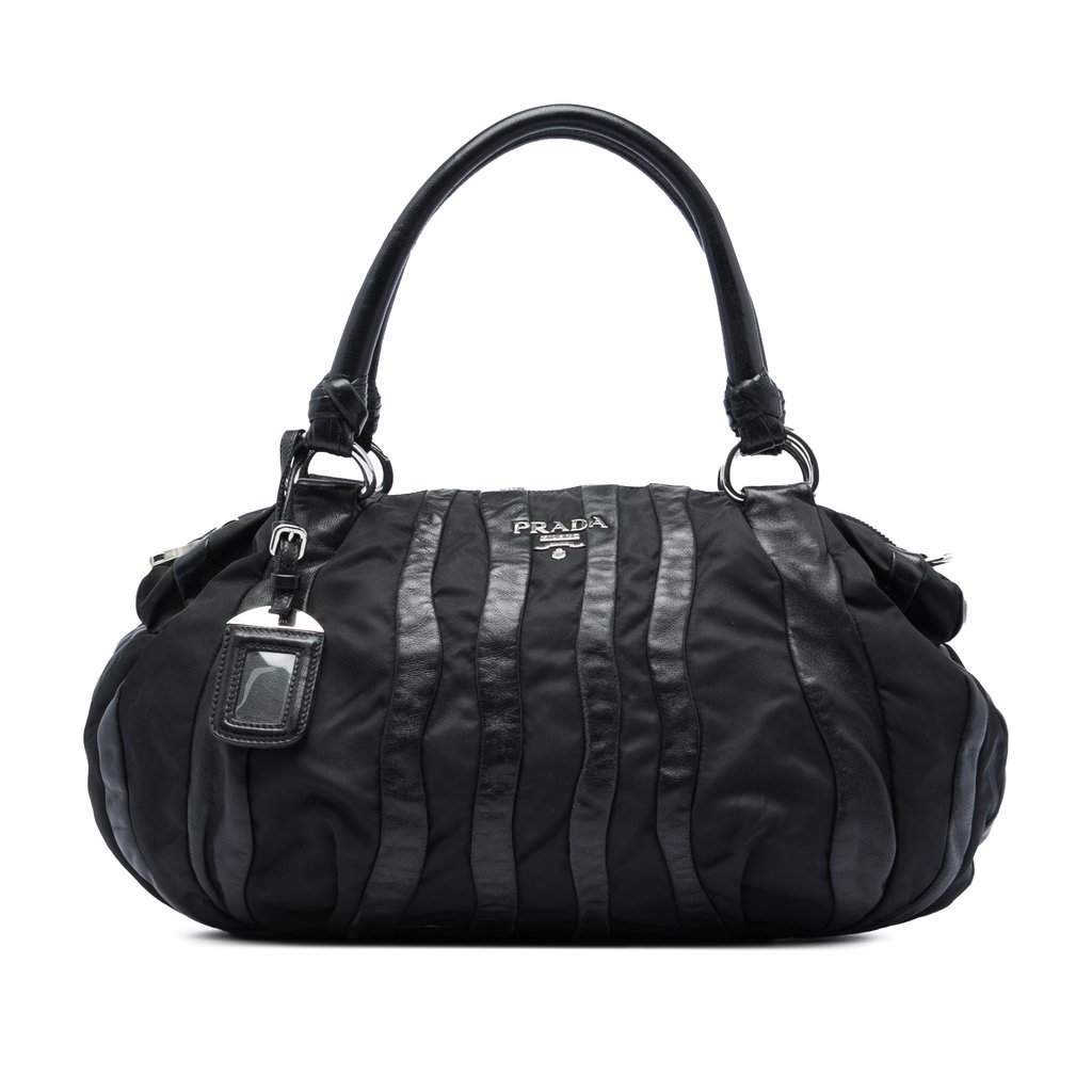 Prada Tessuto Nappa Waves Handbag Black Very good condition - Front View