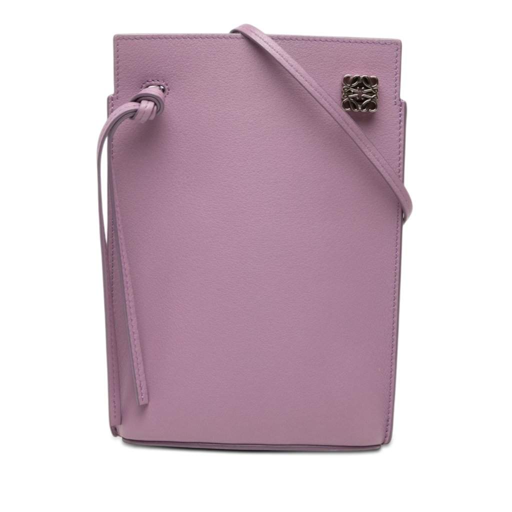 LOEWE Calfskin Dice Pocket Crossbody Purple Leather Very good condition - Front View