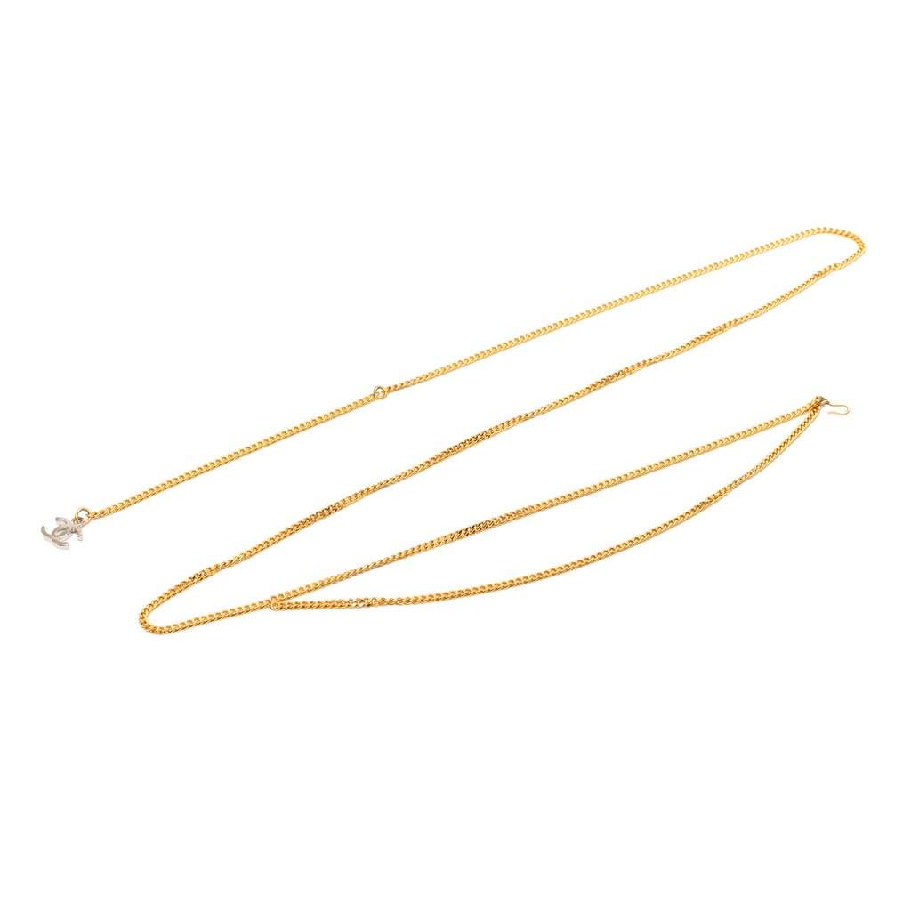 Chanel CC Brass Gold Plated Chain Belt Gold Metal Very good - Front View