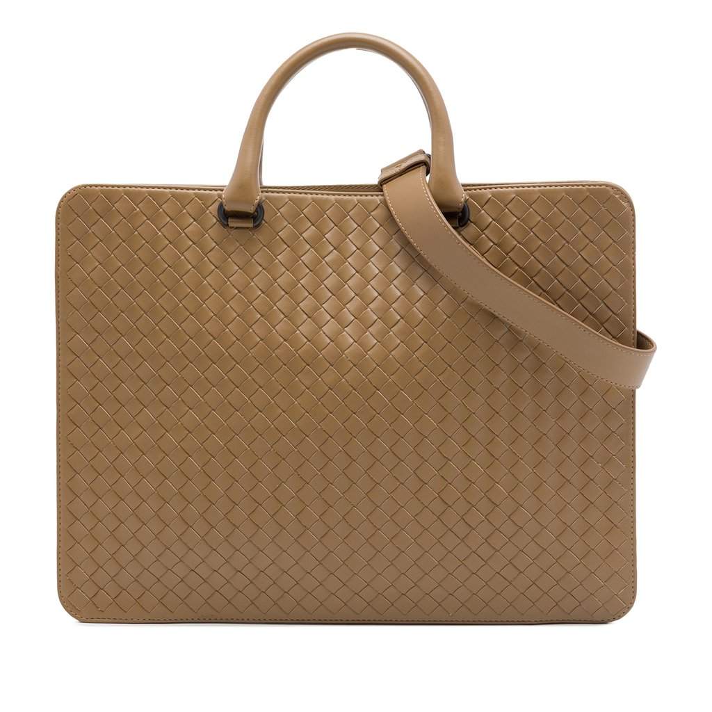 Bottega Veneta Nappa Intrecciato Club Briefcase Brown Leather Very good condition - Front View
