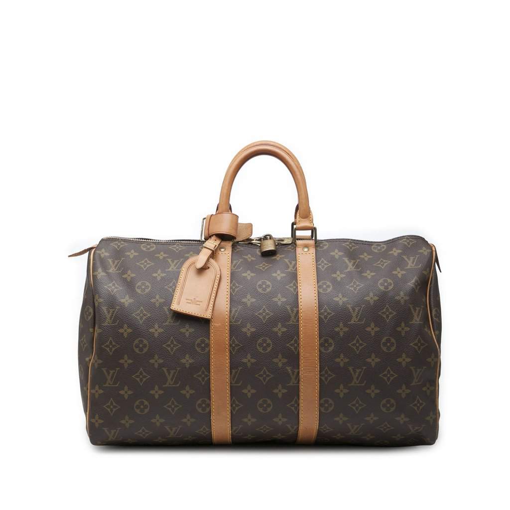 Louis Vuitton Monogram Keepall 45 Brown Good - Front View