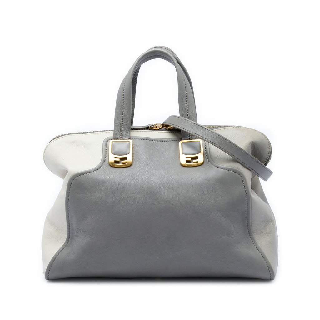 Fendi Large Leather Colorblock Chameleon Satchel MultiColor Leather Very good - Front View