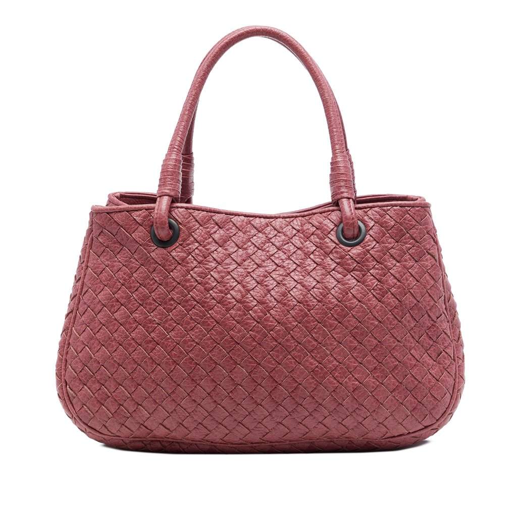 Bottega Veneta Small Nappa Intrecciato Tote Red Leather Very good condition - Front View