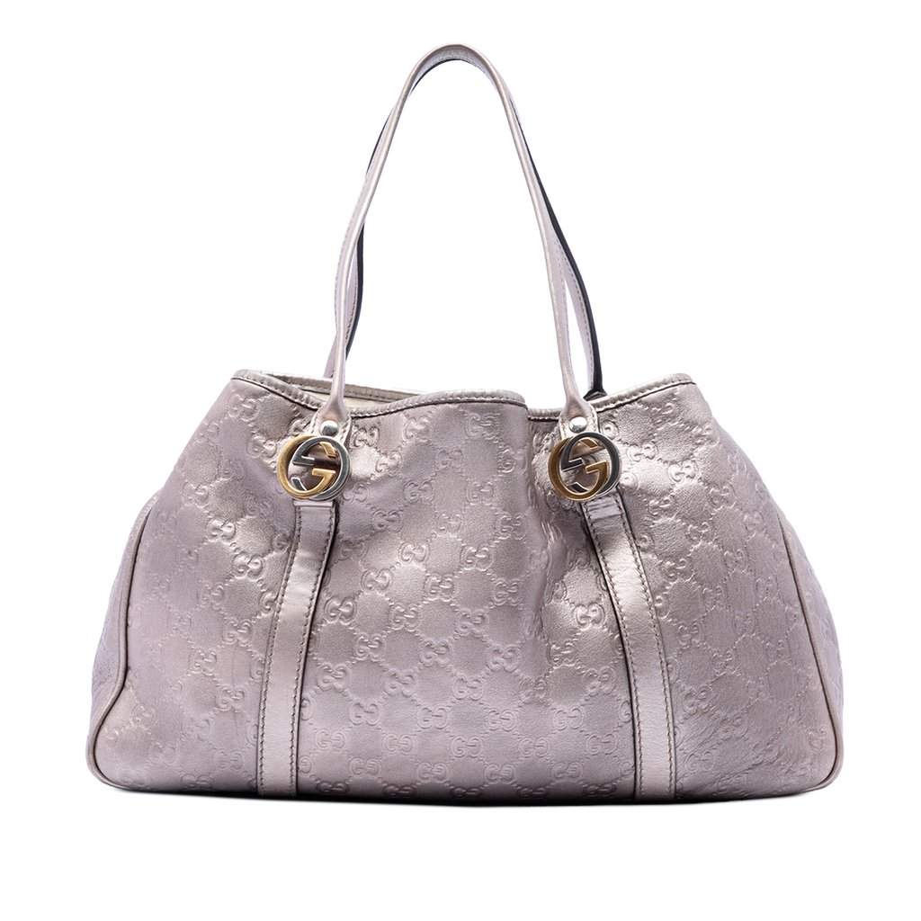 Gucci Metallic Guccissima Twins Tote Purple Leather Very good condition - Front View