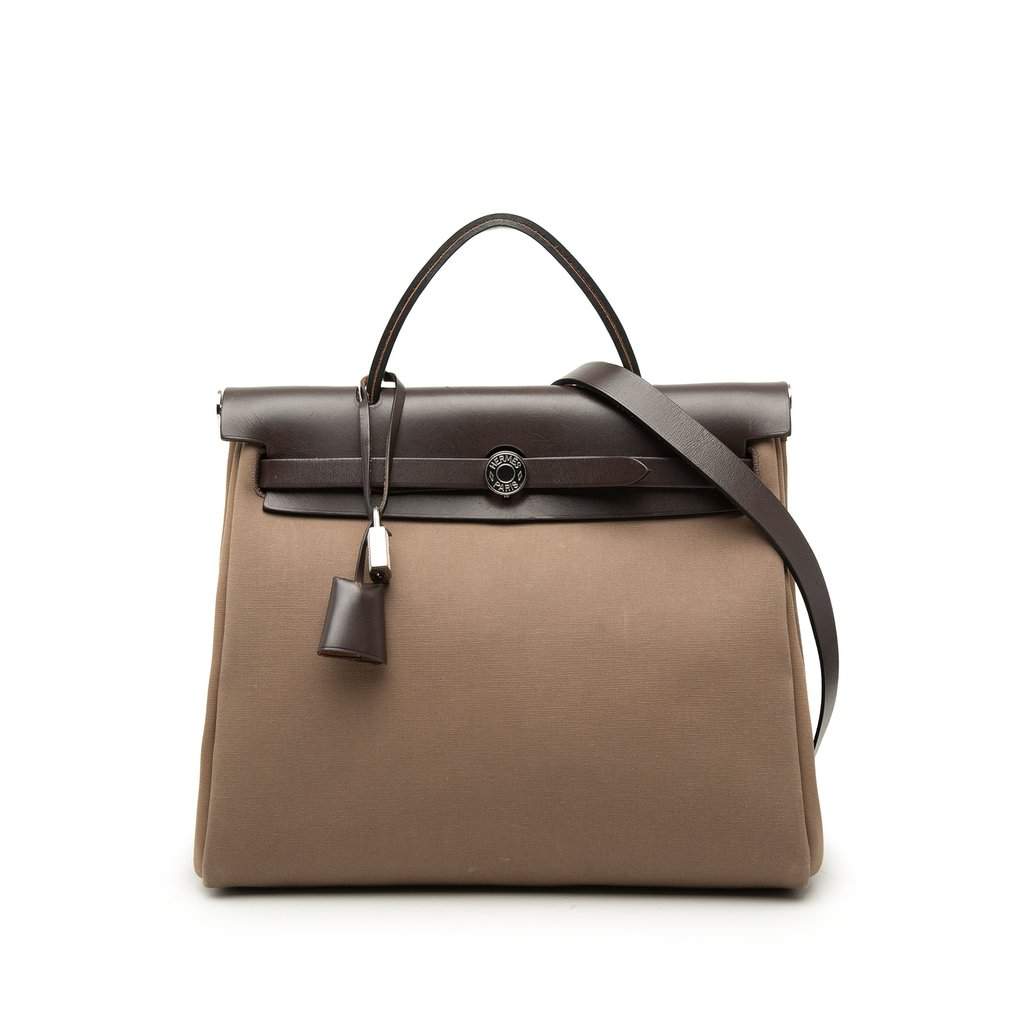Hermès Toile Herbag Zip 31 Brown Very good condition - Front View