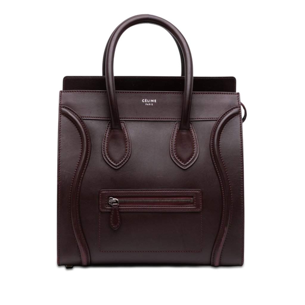 Celine Mini Smooth Calfskin Luggage Tote Red Leather Very good condition - Front View