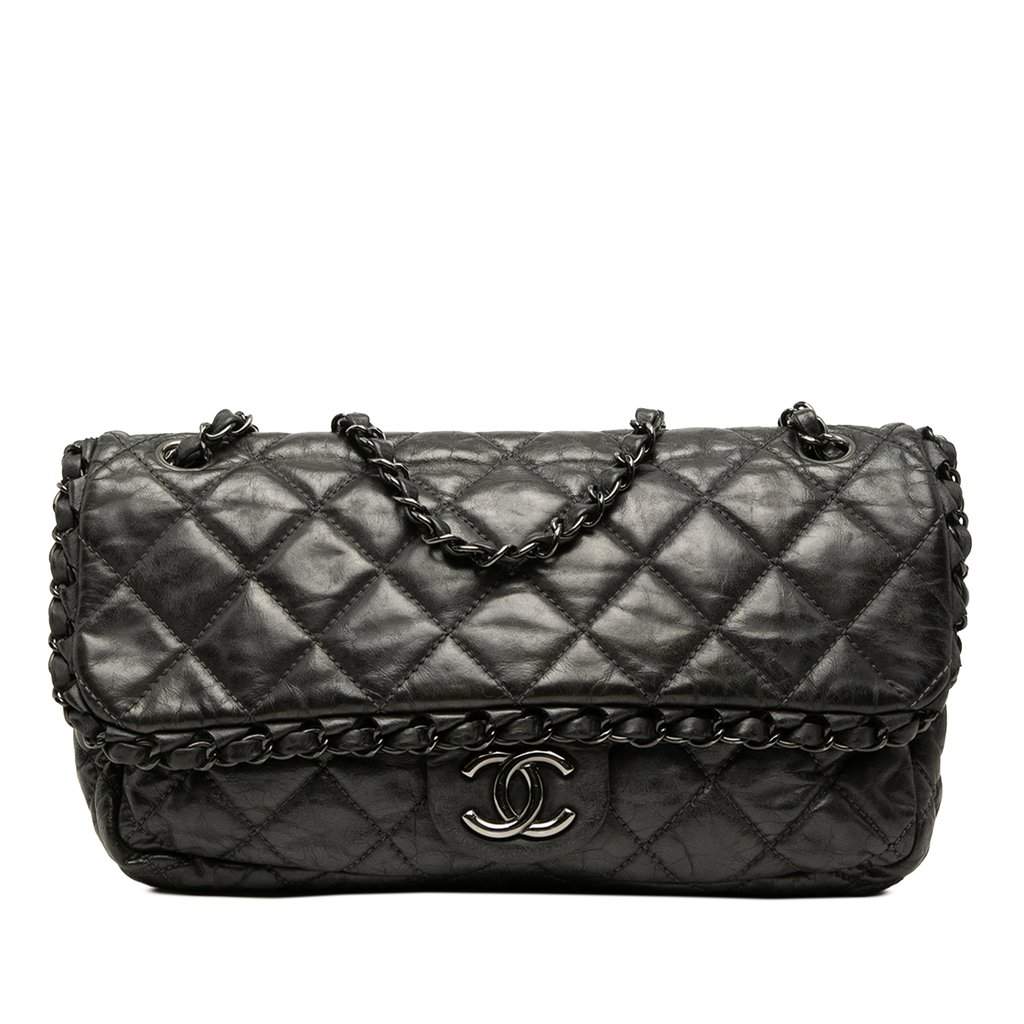 Chanel Medium Quilted Metallic Aged Calfskin Chain Me Flap MultiColor Leather Very good condition - Front View