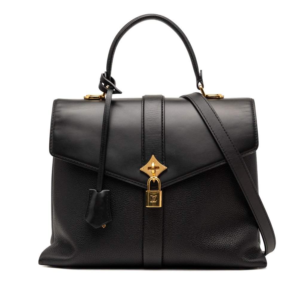 Louis Vuitton Grained Smooth Calfskin Rose Des Vents MM Black Leather Very good condition - Front View
