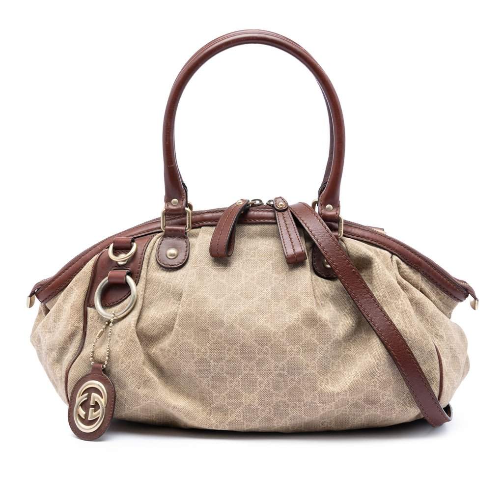 Gucci GG Canvas Sukey Satchel Brown Very good condition - Front View