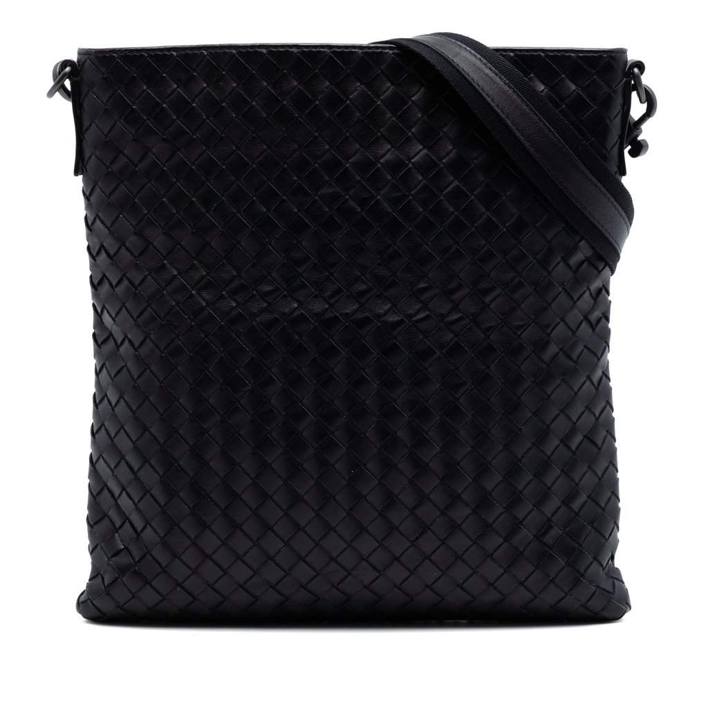 Bottega Veneta Nappa Intrecciato VN Crossbody Black Leather Very good condition - Front View