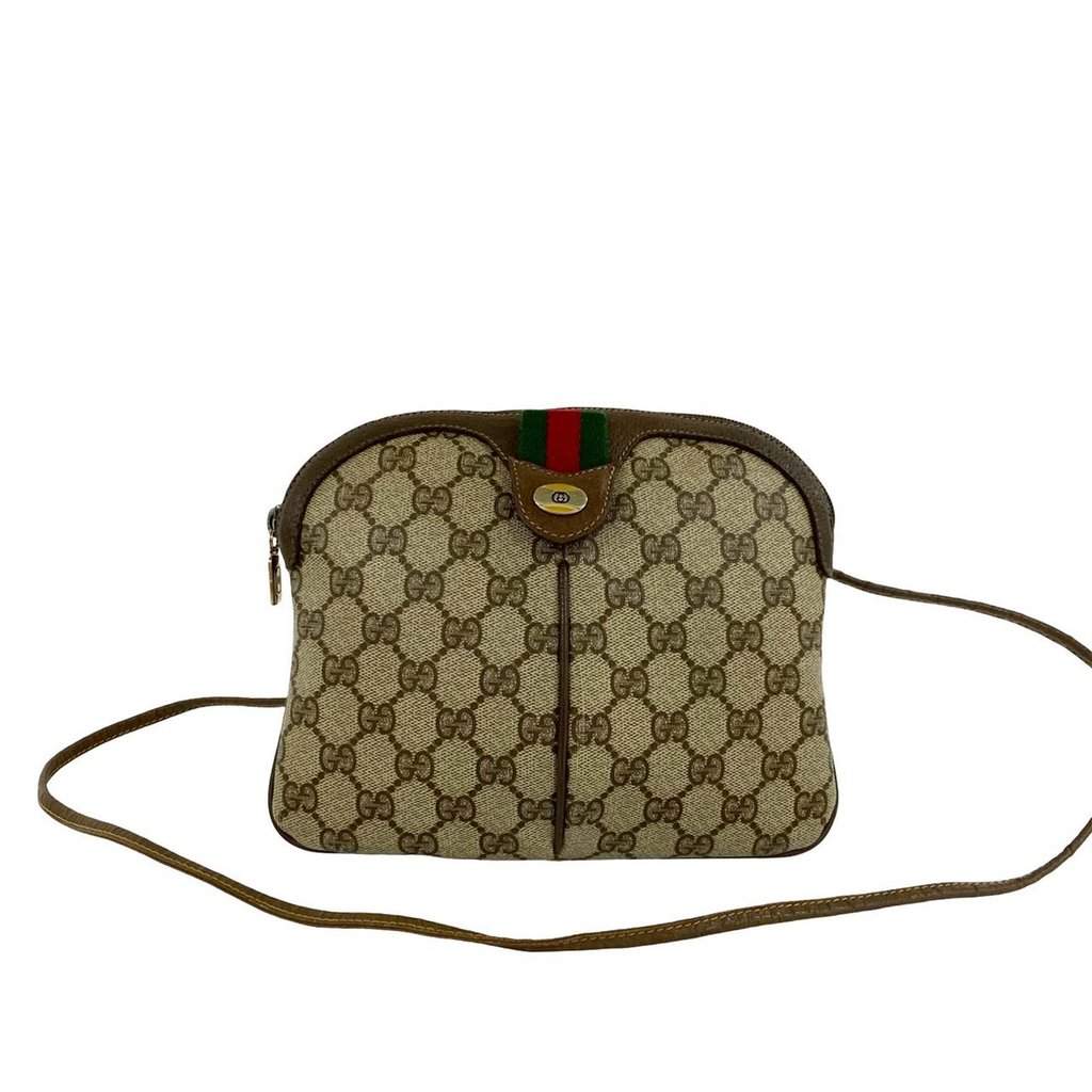 Gucci GG Supreme Web Crossbody Beige Very good - Front View