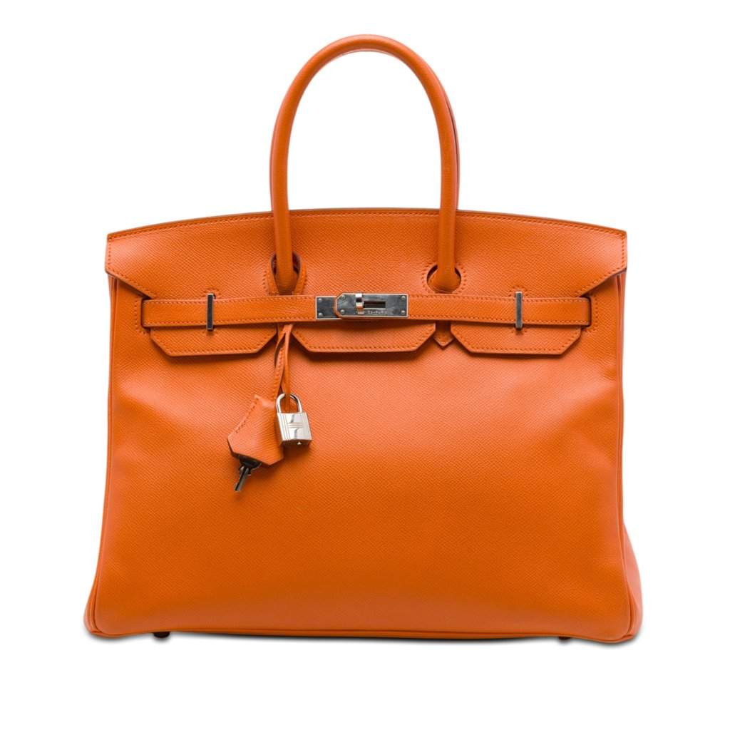 Hermès Epsom Birkin Retourne 35 Orange Leather Very good condition - Front View