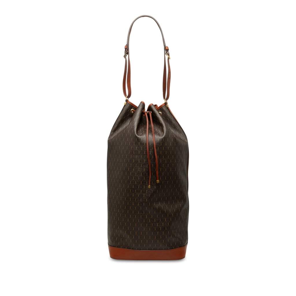 Saint Laurent Le Monogramme Coated Canvas Long Bucket Bag Brown Very good - Front View