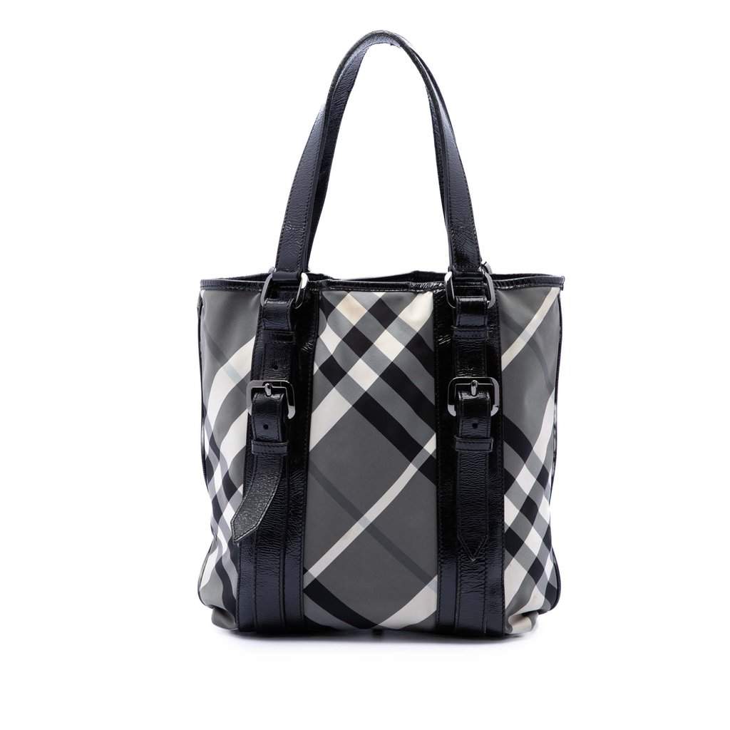 Burberry Small Beat Check Nylon Victoria Tote MultiColor Very good - Front View