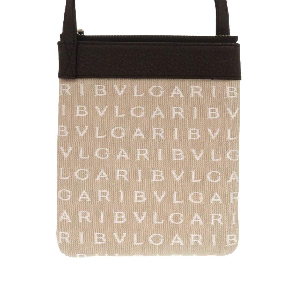 Bvlgari Logomania Canvas Crossbody Beige Very good - Front View
