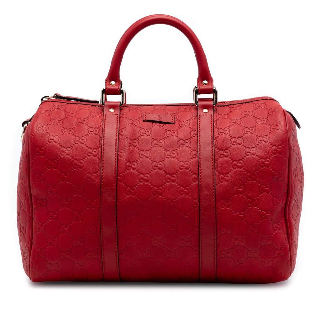 Gucci Medium Guccissima Joy Boston Bag Red Leather Very good - Front View