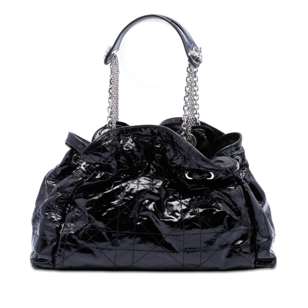 Dior Patent Cannage Le Trente Tote Black Leather Very good - Front View