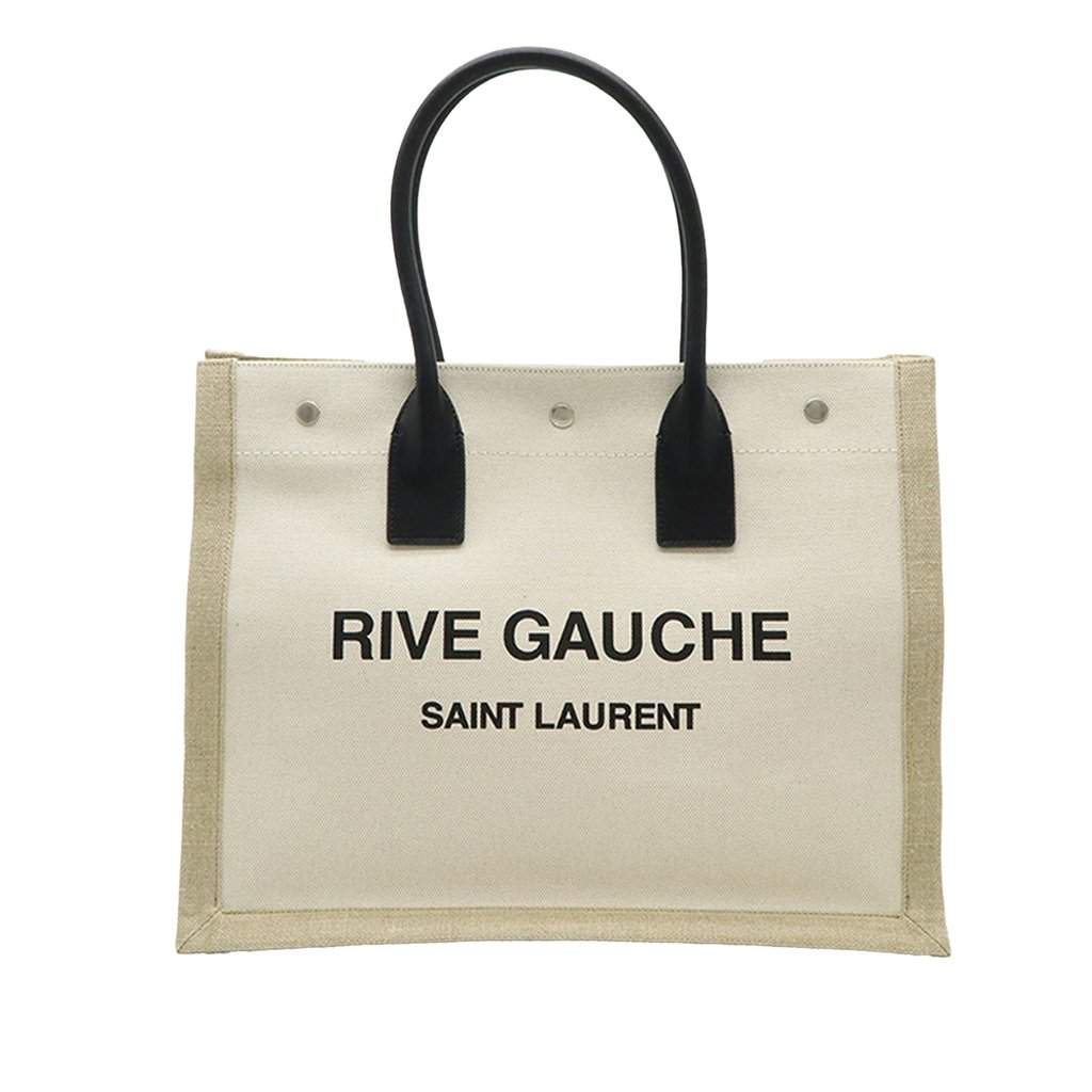 Saint Laurent Small Canvas Rive Gauche Tote Beige Very good - Front View