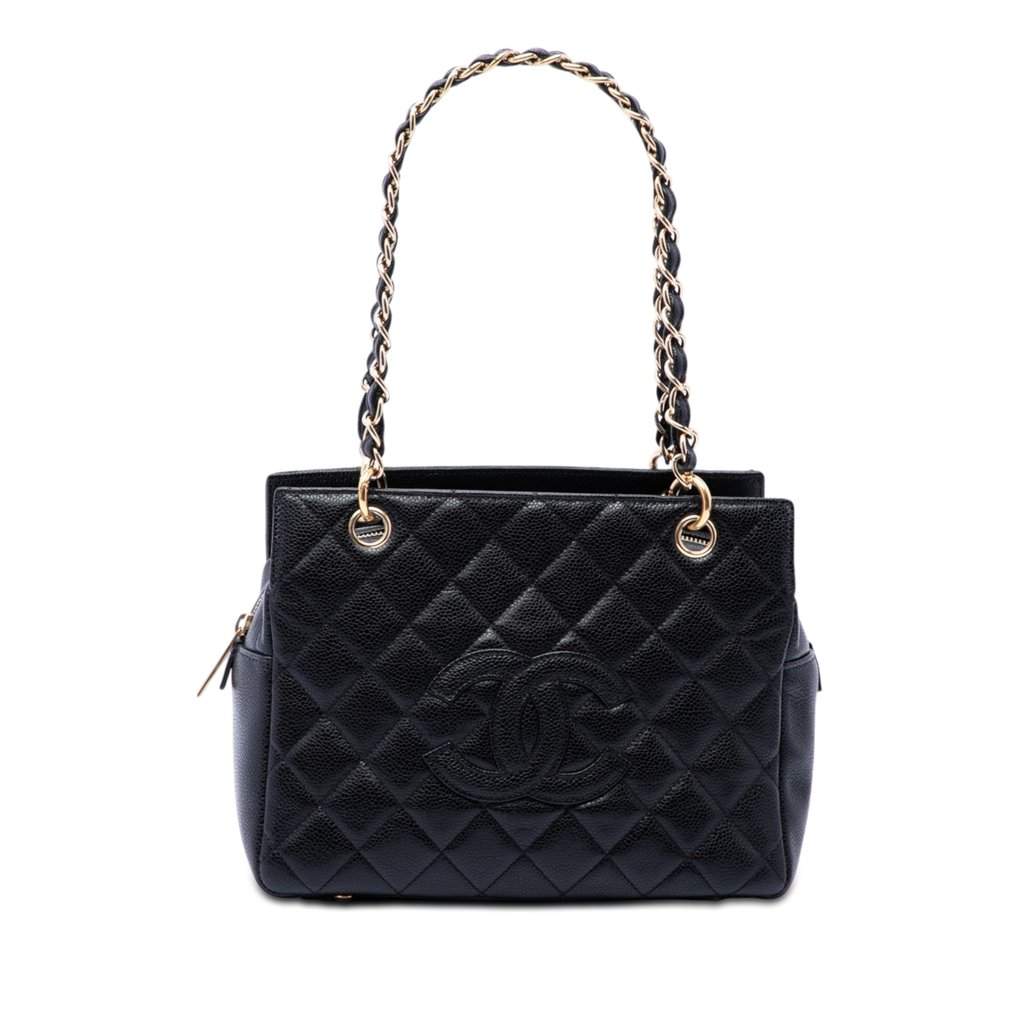 Chanel Petite Caviar Timeless Tote Black Leather Very good condition - Front View