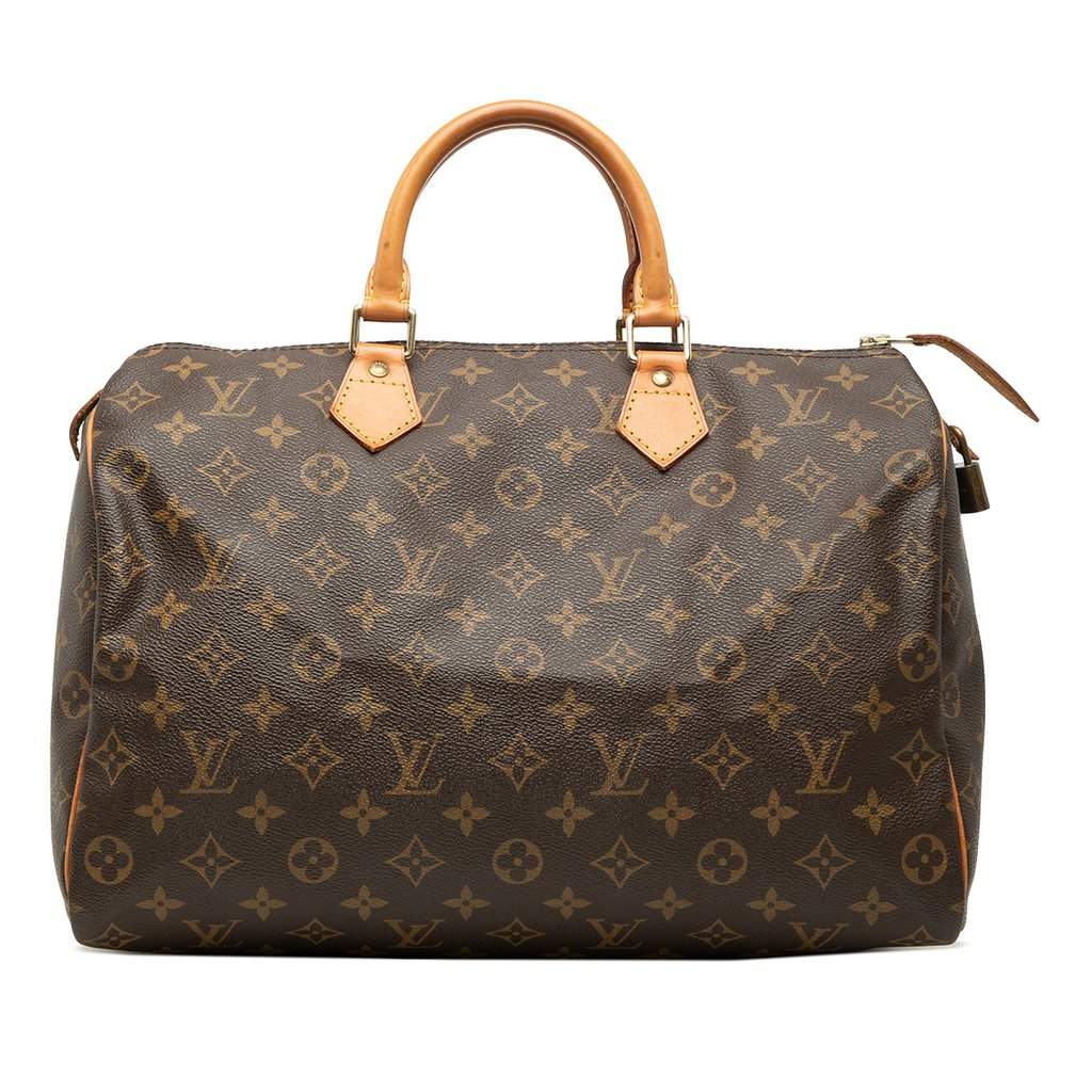 Louis Vuitton Monogram Speedy 35 Brown Good - Front View