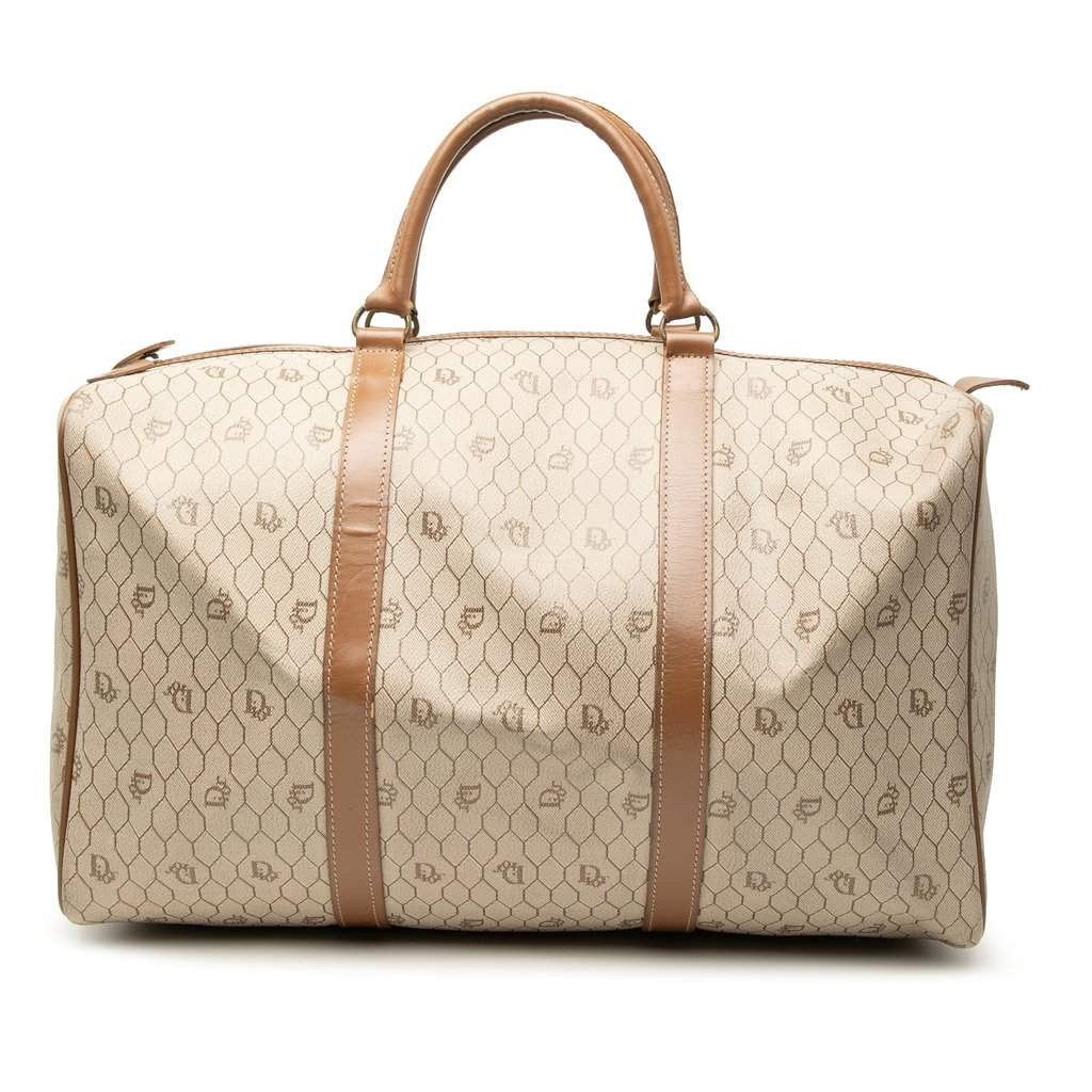 Dior Honeycomb Coated Canvas Travel Bag Beige Good condition - Front View